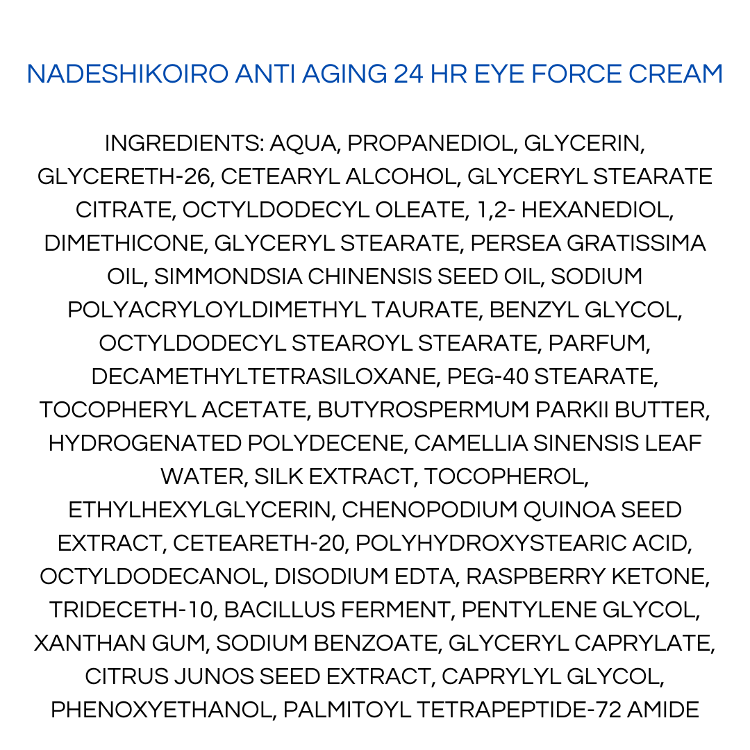 Onshindo Osaka - Nadeshikoiro – 24hr Eye Force Cream (All Skin Types) - 20ml