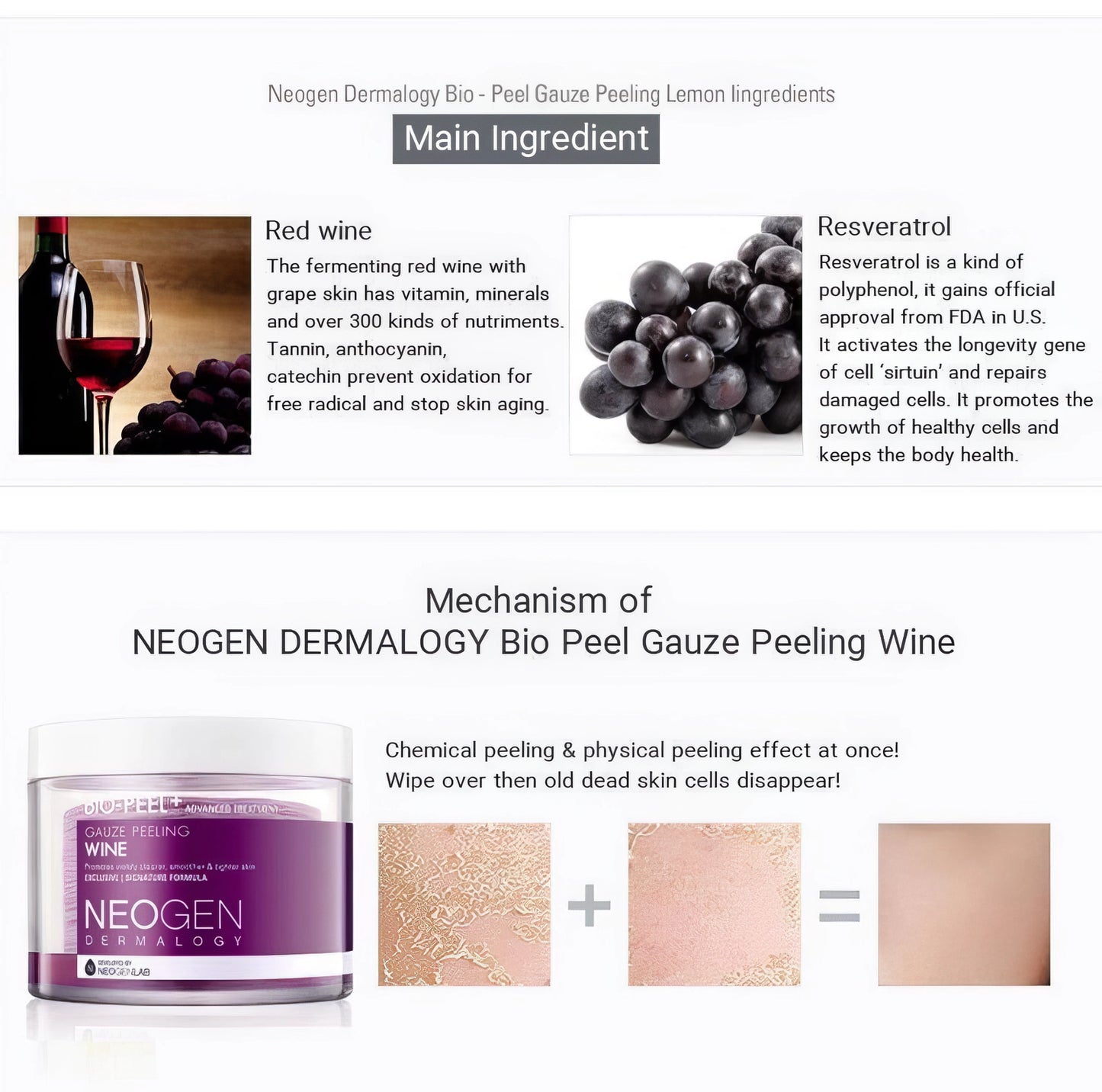 Neogen - Dermalogy Bio-Peel Gauze Peeling Wine - 30pcs/200ml-Wonder Skin