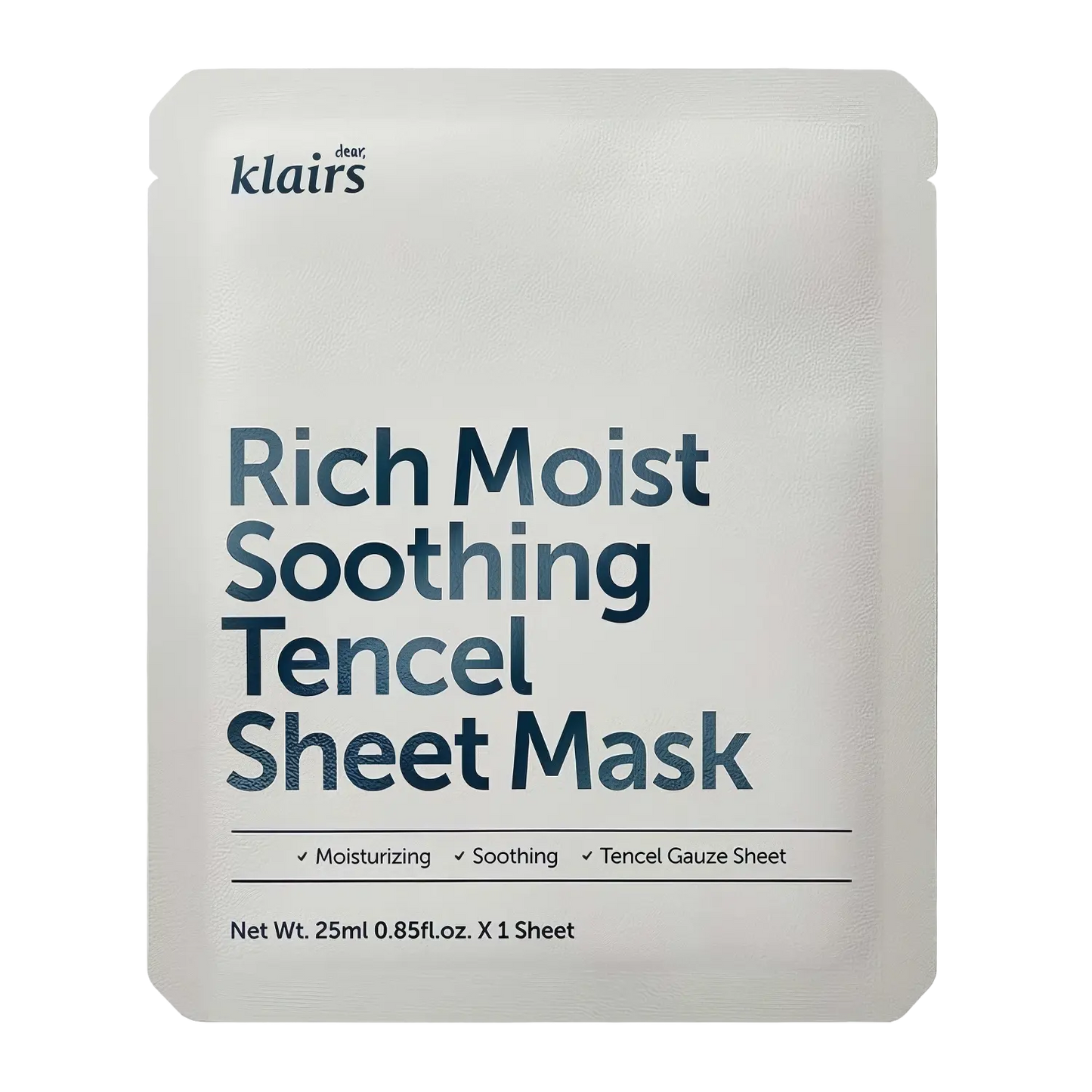 dear, Klairs - Rich Moist Soothing Tencel Sheet Mask - 25ml-Wonder Skin