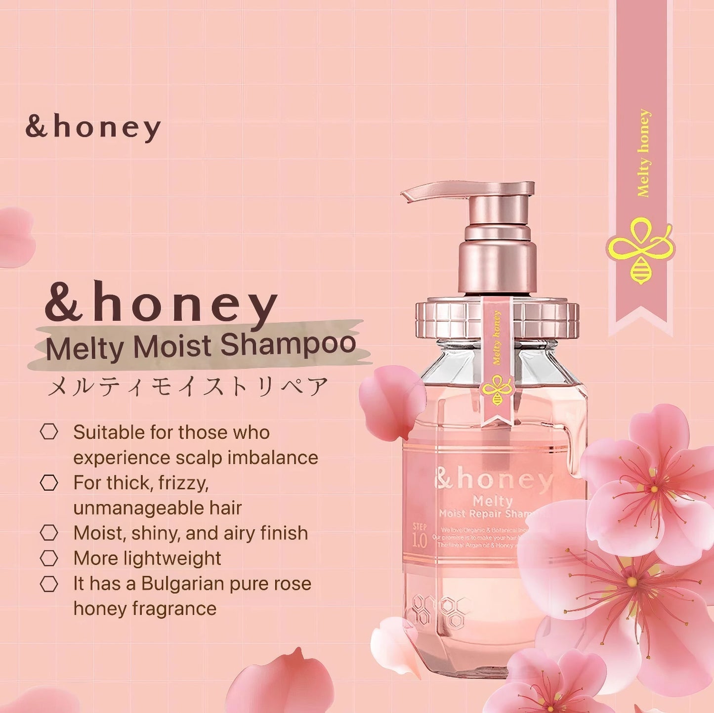 &honey - Melty Moist Repair Shampoo 1.0 - 440ml-Wonder Skin