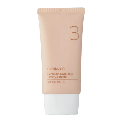Numbuzin - No.3 Porcelain Base-skip Tone Up Beige SPF50+ PA++++ - 50ml-Wonder Skin