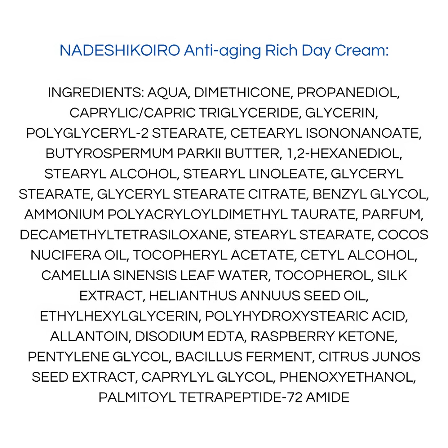 Onshindo Osaka - Nadeshikoiro – Rich Face Day Cream (Dry Skin) - 50ml-Wonder Skin